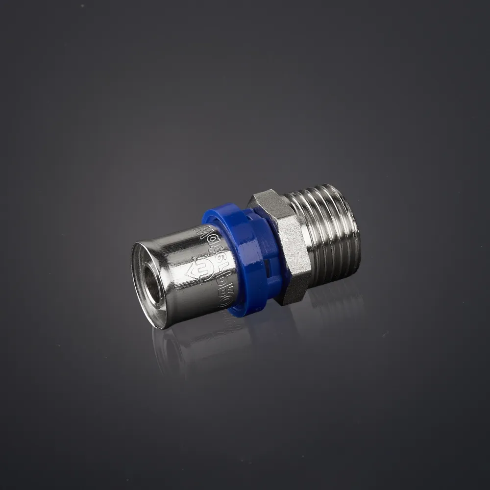 Press coupling with male thread